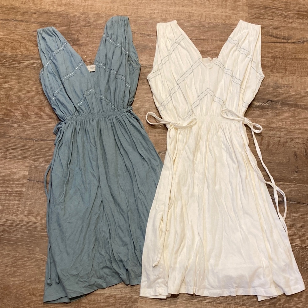 Synergy Organic Clothing Blue and Cream Dresses